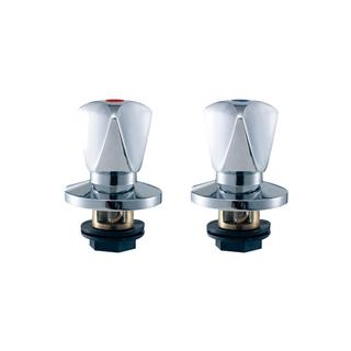 1102-11 rubinetto in ottone doppia maniglia miscelatore vasca da bordo acqua calda/fredda senza bocca