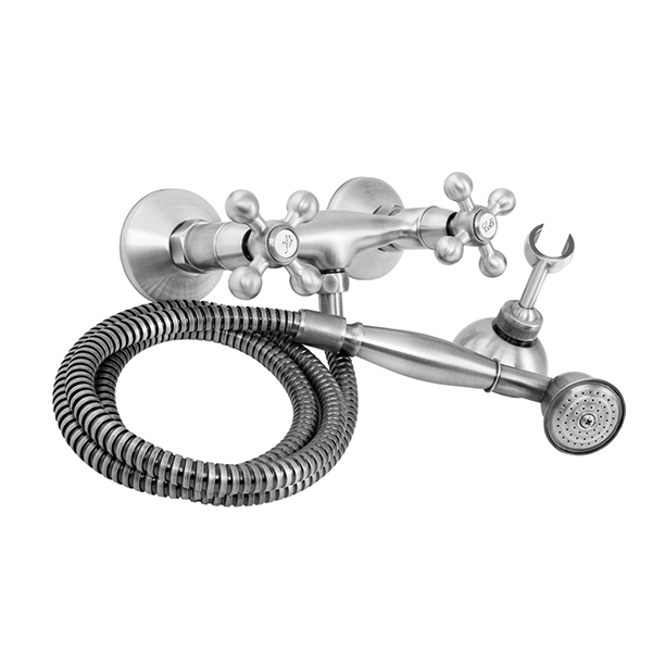 1108-20 rubinetto in ottone doppia maniglia miscelatore doccia a parete acqua calda/fredda con doccetta e flessibile