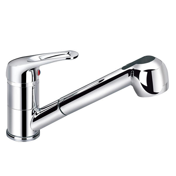 3131-5E rubinetto in ottone monocomando acqua calda/fredda miscelatore cucina bordo piano, miscelatore lavello estraibile