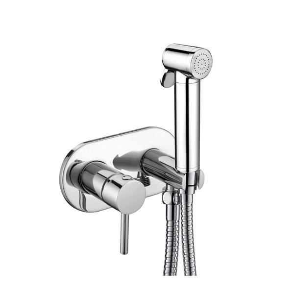 3268-28S2 miscelatore doccia monocomando acqua calda/fredda con rubinetto in ottone con supporto, con doccetta per bidet in ottone, con flessibile doccia da 1,2 m;
