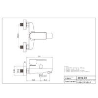 3191-10 Miscelatore monocomando per vasca a parete con rubinetto in ottone acqua calda/fredda