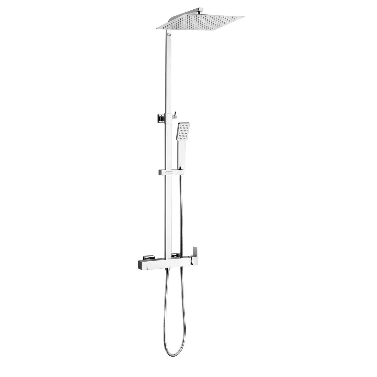 YS34185 Colonna doccia quadrata, colonna doccia a pioggia con rubinetto doccia, regolabile in altezza;