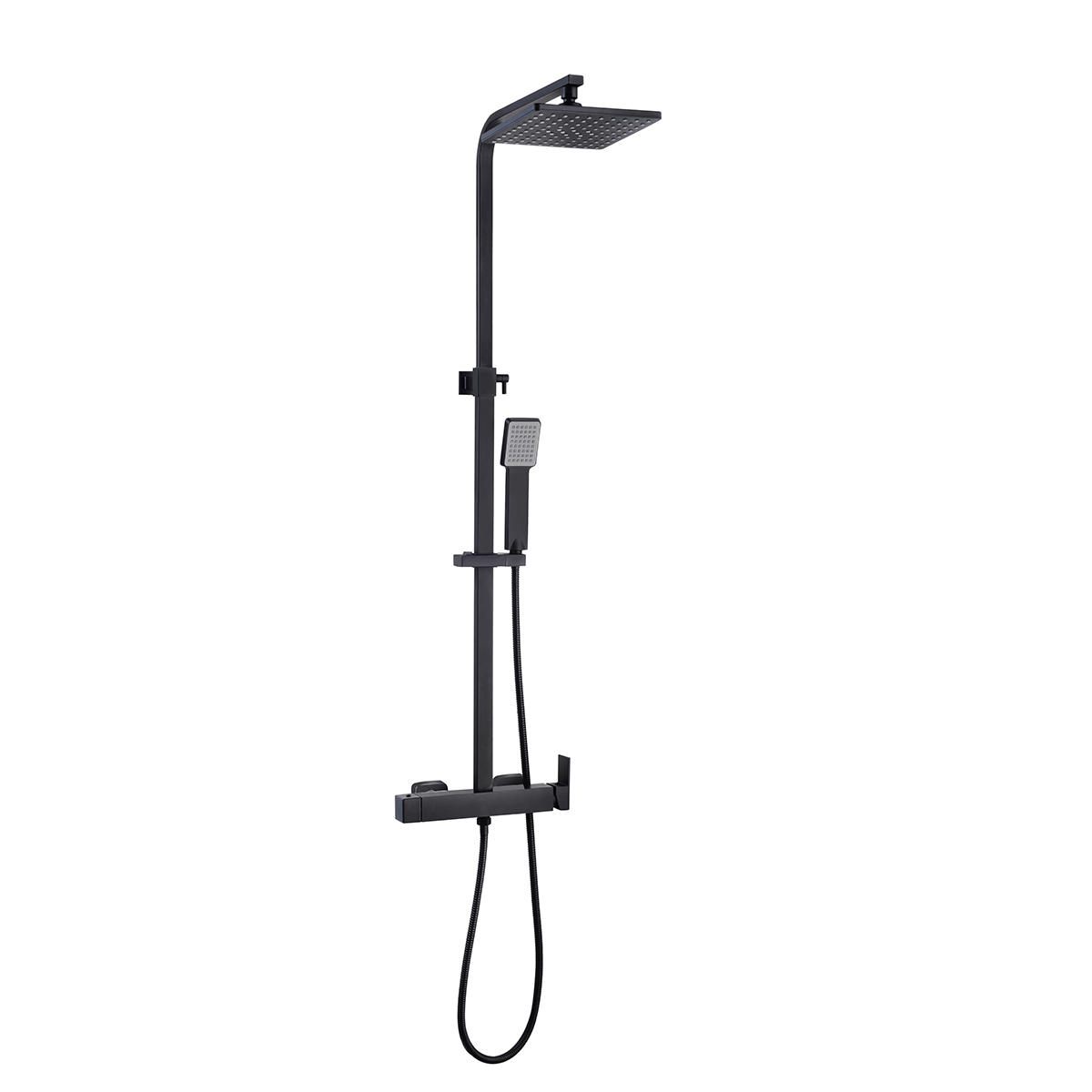 YS34185B Colonna doccia quadrata, colonna doccia a pioggia con rubinetto doccia, regolabile in altezza;