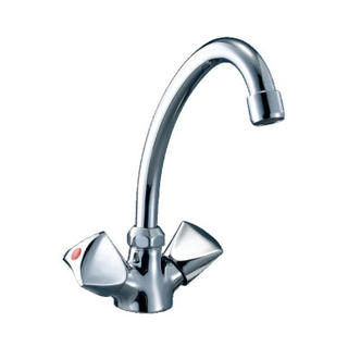 1102-50 rubinetto in ottone doppia maniglia miscelatore cucina da piano acqua calda/fredda, miscelatore lavello