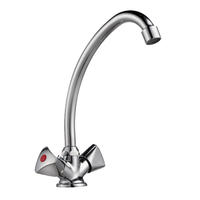 1102-54 rubinetto in ottone doppia maniglia miscelatore cucina da piano acqua calda/fredda, miscelatore lavello