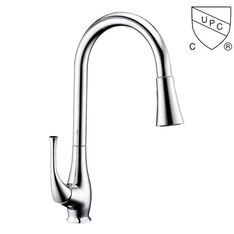 C0024-1 UPC, rubinetto in ottone certificato CUPC rubinetto da cucina con maniglia estraibile/leva a 1 maniglia;