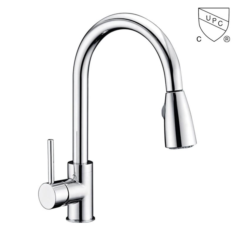 C0058-1 UPC, rubinetto in ottone certificato CUPC rubinetto da cucina con maniglia estraibile/leva a 1 maniglia;
