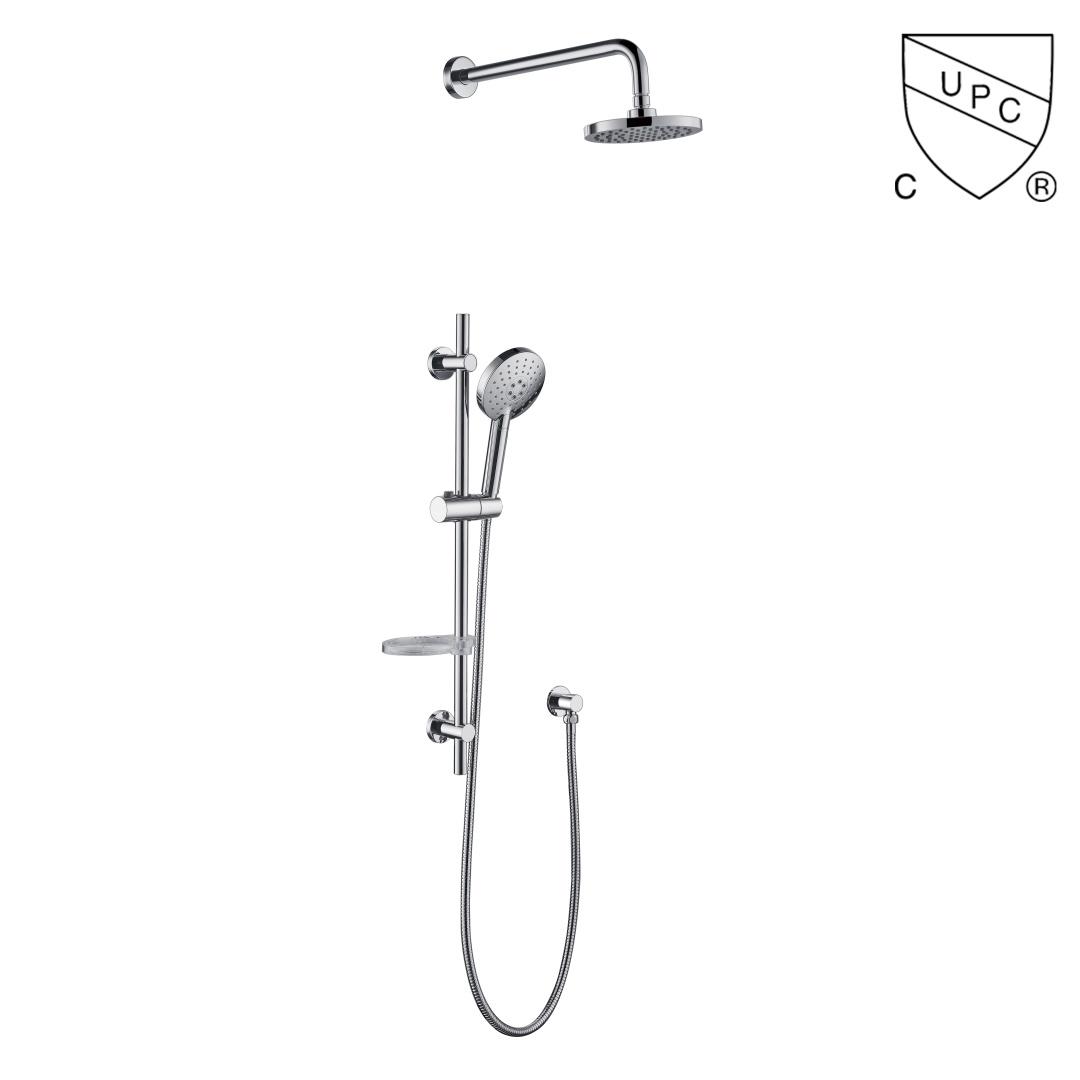 DA310016CP UPC, kit doccia certificati CUPC, set doccia scorrevole, set doccia a pioggia;