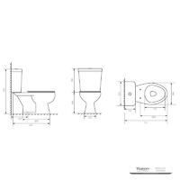 YS22203 WC in ceramica a 2 pezzi, WC con trappola a S allungata, WC certificato TISI/SNI;