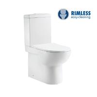 YS22275 WC in ceramica senza bordo a 2 pezzi, WC a cacciata con sifone a P;