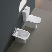 YS22291P WC in ceramica senza bordo a 2 pezzi, WC a cacciata con sifone a P;