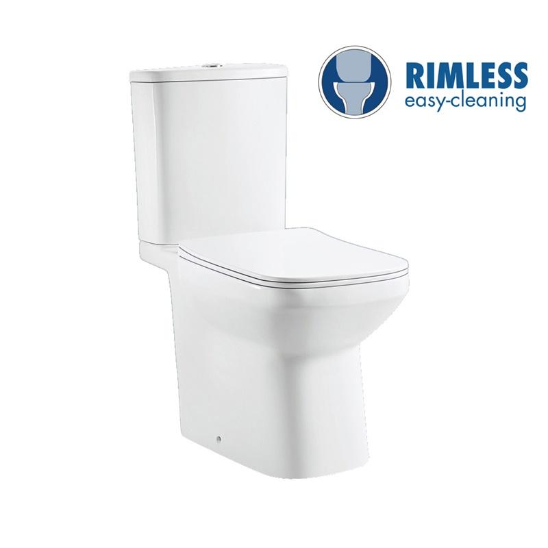 YS22295 WC in ceramica senza bordo in 2 pezzi, WC a cacciata con sifone P;
