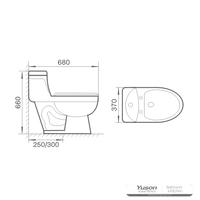 YS24251 WC in ceramica monopezzo, a sifonia;
