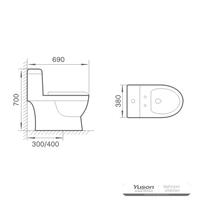 YS24253 WC in ceramica monoblocco, a sifonia;