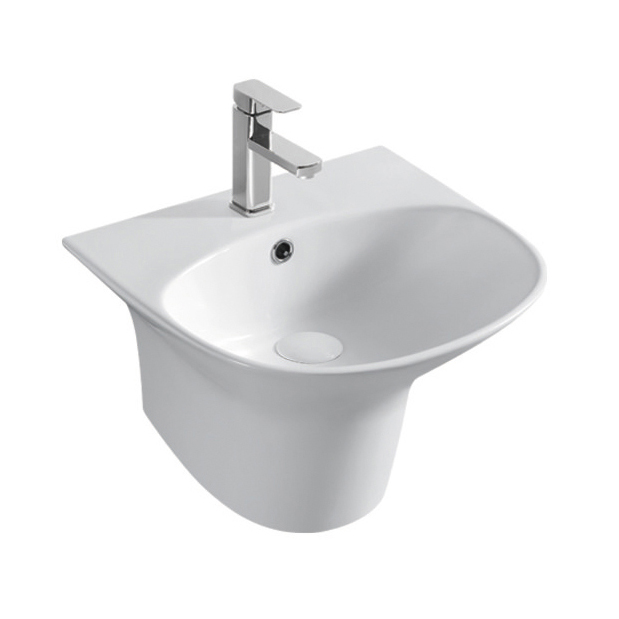 YS26637 Lavabo sospeso in ceramica, lavabo totem in un unico pezzo;