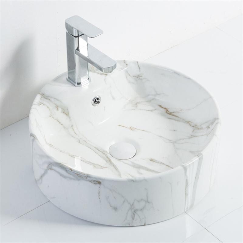 YS28204-MA Lavabo soprapiano in ceramica serie Stone, lavabo artistico, lavabo in ceramica;