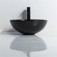 YS28401-MB Lavabo soprapiano in ceramica nera opaca, lavabo artistico, lavabo in ceramica;