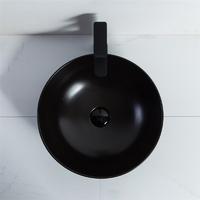 YS28401-MB Lavabo soprapiano in ceramica nera opaca, lavabo artistico, lavabo in ceramica;