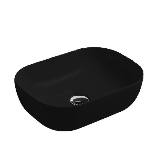 YS28430-MB Lavabo soprapiano in ceramica nera opaca, lavabo artistico, lavabo in ceramica;