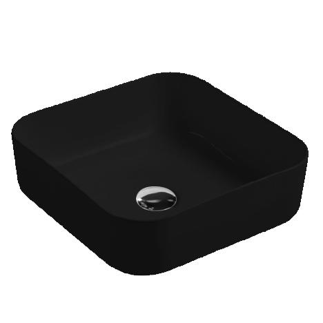 YS28433-MB Lavabo soprapiano in ceramica nera opaca, lavabo artistico, lavabo in ceramica;