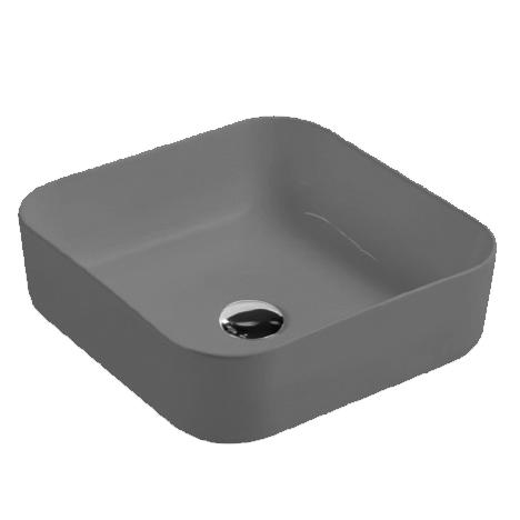 YS28433-MY Lavabo da appoggio in ceramica grigio opaco, lavabo artistico, lavabo in ceramica;