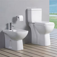 YS22212S WC in ceramica a 2 pezzi dal design retrò, WC a cacciata con sifone a P monoblocco;