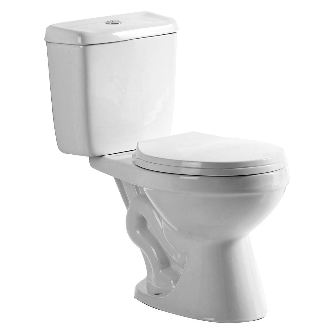 YS22235 WC in ceramica a 2 pezzi, WC sifonico con trappola a S ad accoppiamento stretto;