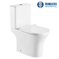 YS22294P WC in ceramica senza bordo a 2 pezzi, WC a cacciata con sifone a P;