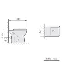 YS22212F WC singolo in ceramica, WC a cacciata con sifone a P;