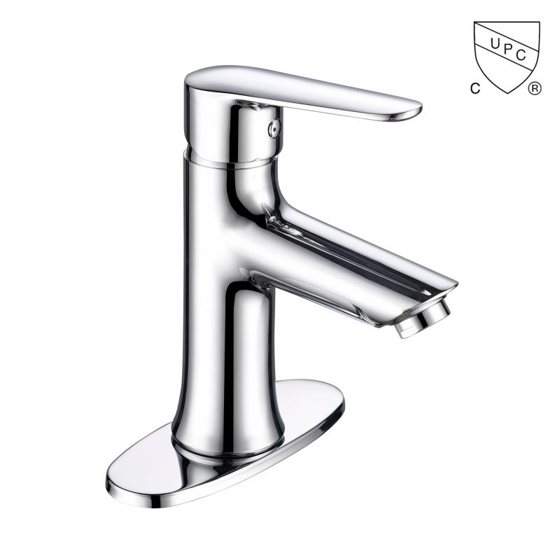 M0112 UPC, rubinetto per lavabo da bagno certificato CUPC, rubinetto per lavabo con foro singolo a 1 maniglia / 4 pollici;