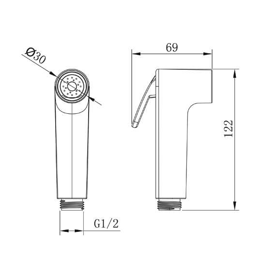 YS36075 Shataff in ABS, doccetta bidet, doccetta risciacquo