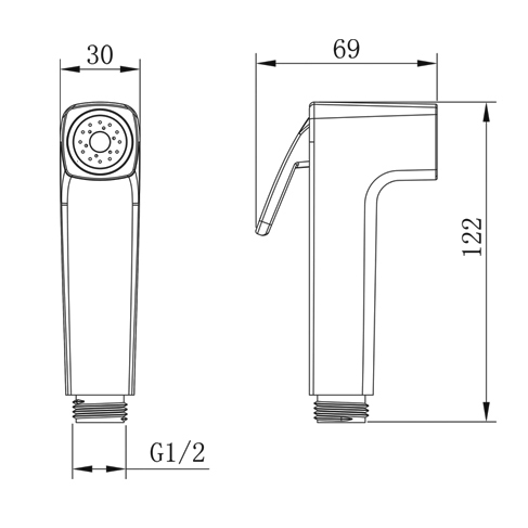 YS36076 Shataff in ABS, doccetta bidet, doccetta risciacquo