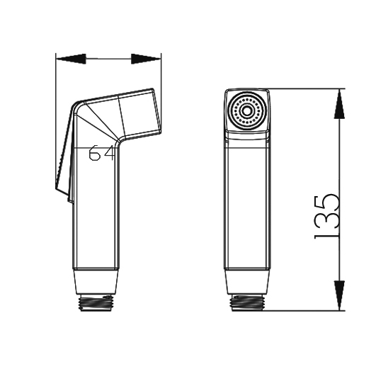 YS36077 Shataff in ABS, doccetta bidet, doccetta risciacquo