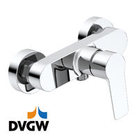 3187-20 Certificato DVGW, miscelatore doccia monocomando a parete con rubinetto in ottone acqua calda/fredda