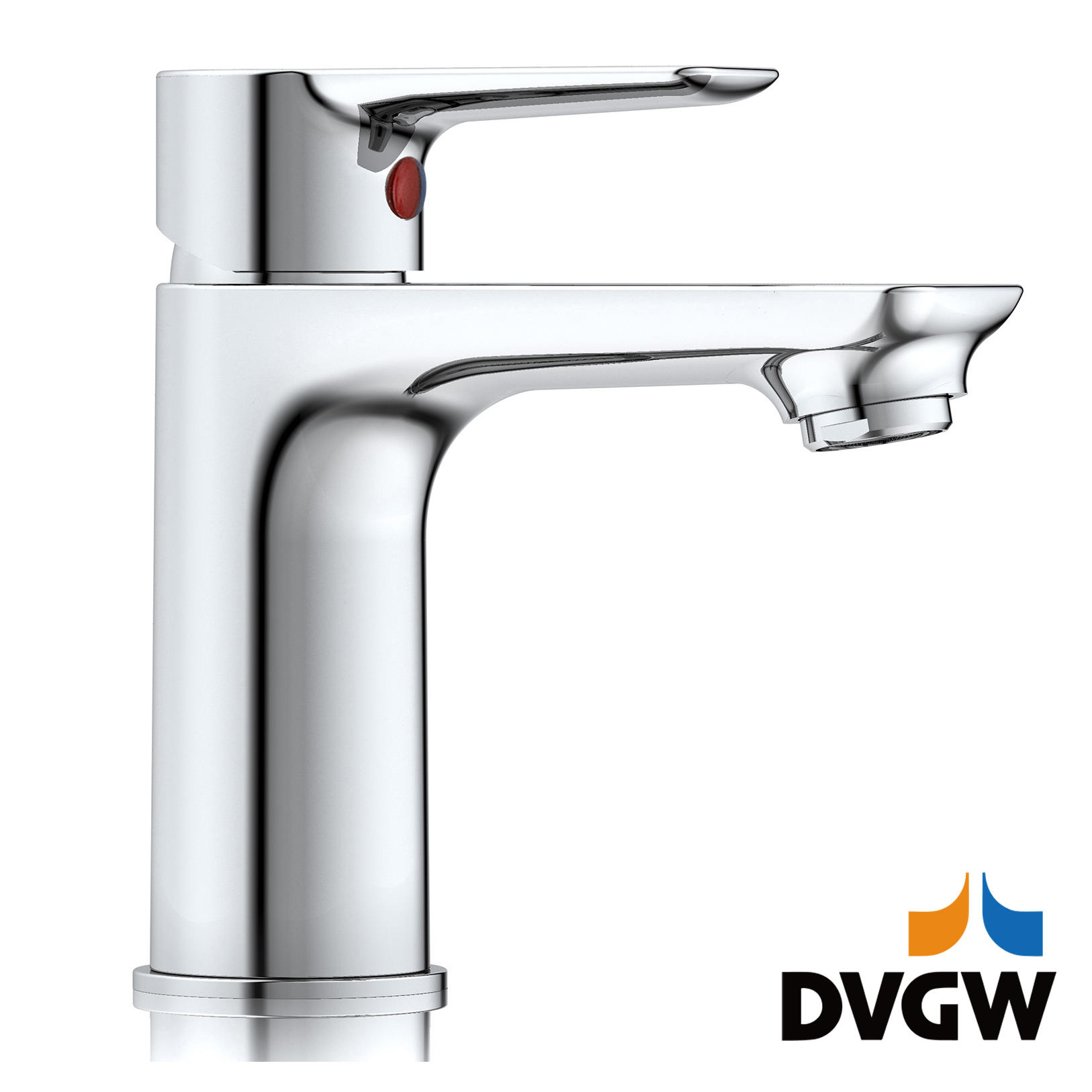 3187-30 Miscelatore lavabo monocomando acqua calda/fredda con rubinetto in ottone certificato DVGW