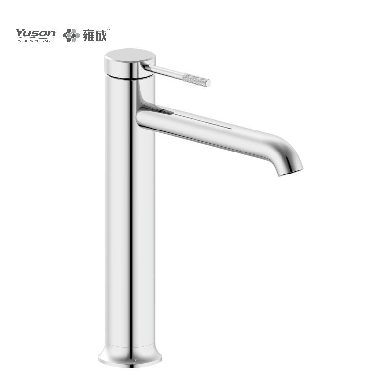 3389-31 Miscelatore monocomando per lavabo alto con acqua calda e fredda da piano con rubinetto in ottone