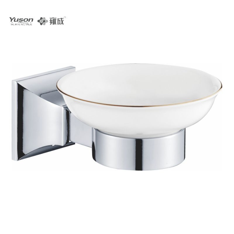 11185 Accessori da bagno eleganti, portasapone, con piatto in vetro, portasapone in zinco/ottone/SUS, montato a parete (serie 11100)