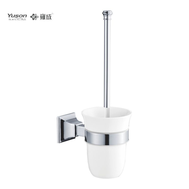 11190 Accessori da bagno eleganti, scopino per WC con tazza in vetro smerigliato/temperato, scopino per WC in zinco/ottone/SUS, montato a parete (serie 11100)