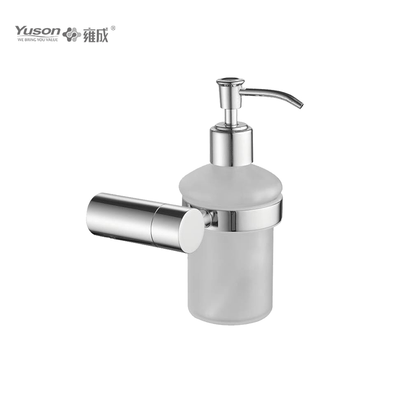 12082 Accessori da bagno eleganti, dispenser di sapone, con tazza in vetro smerigliato/temperato, dispenser di sapone in zinco/ottone/SUS, montato a parete (serie 12000)