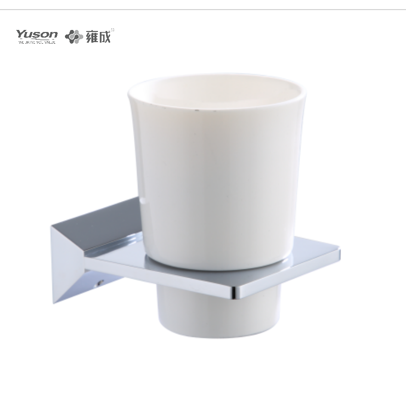 12284 Accessori da bagno eleganti, portabicchiere, con tazza in vetro smerigliato/temperato, portabicchiere in zinco/ottone/SUS, montato a parete (serie 12200)