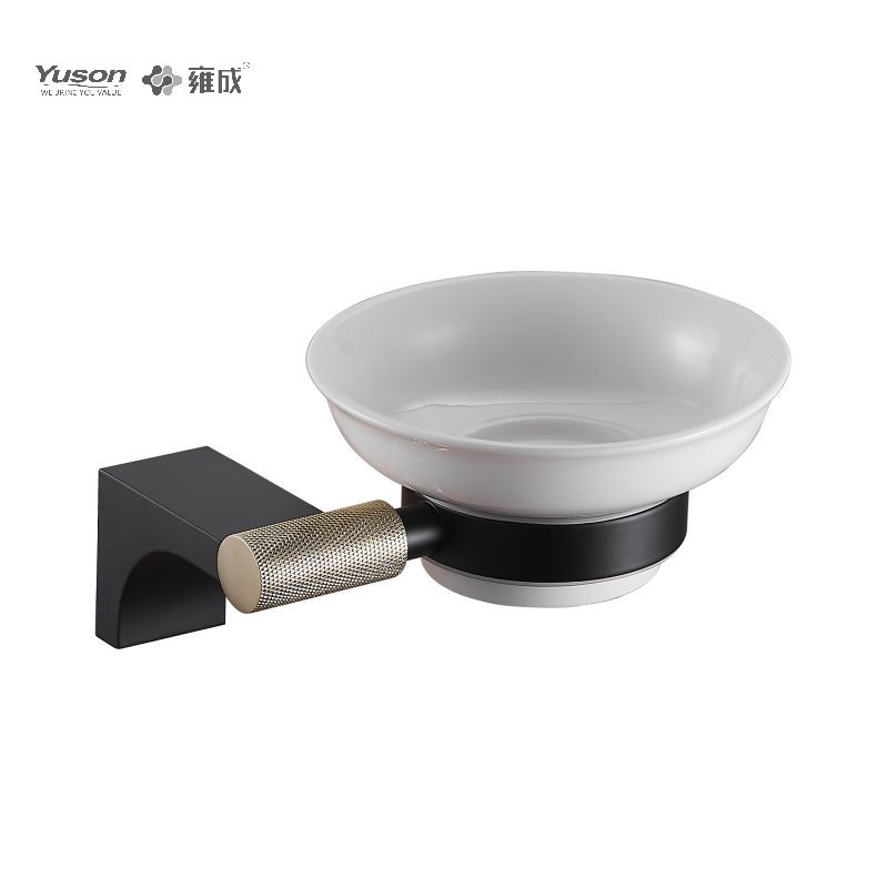 12485 Accessori da bagno eleganti, portasapone, con piatto in vetro, portasapone in zinco/ottone/SUS, montato a parete (serie 12400)