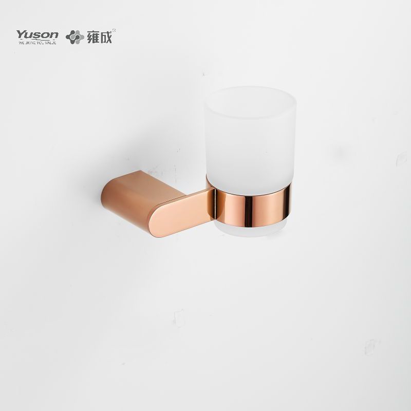 12684 Accessori da bagno eleganti, portabicchiere, con tazza in vetro smerigliato/temperato, portabicchiere in zinco/ottone/SUS, montato a parete (serie 12600)