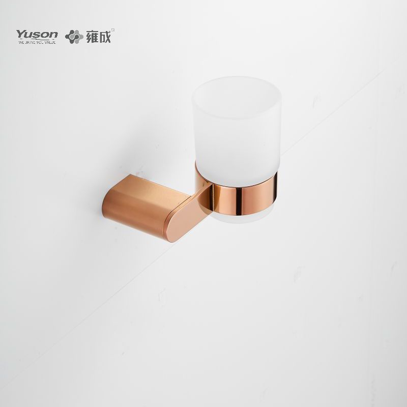 12684 Accessori da bagno eleganti, portabicchiere, con tazza in vetro smerigliato/temperato, portabicchiere in zinco/ottone/SUS, montato a parete (serie 12600)