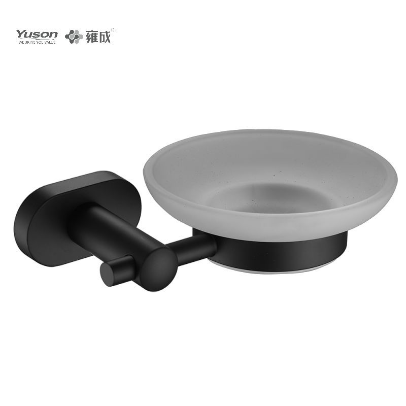 13385 Accessori da bagno eleganti, Portasapone, con piatto in vetro, Portasapone in zinco/ottone/SUS, montato a parete (Serie 13300)