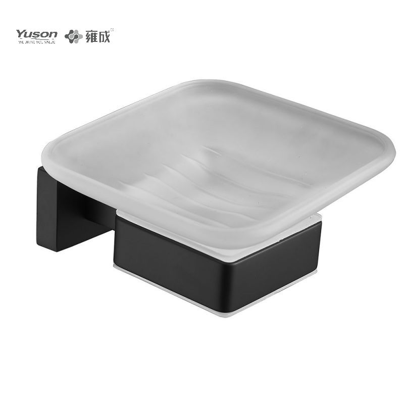13485 Accessori da bagno eleganti, portasapone, con piatto in vetro, portasapone in zinco/ottone/SUS, montato a parete (serie 13400)