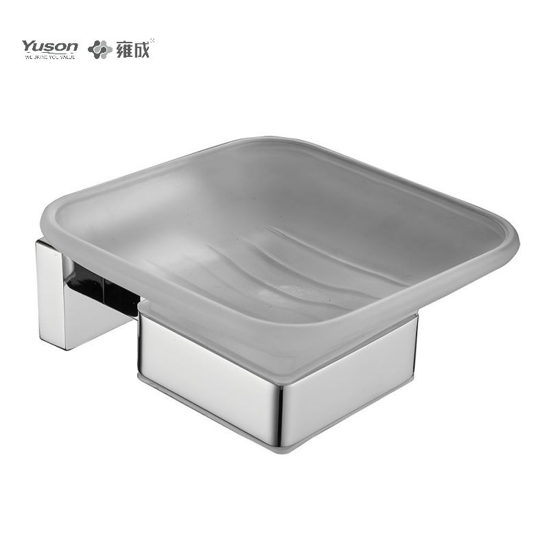 13485 Accessori da bagno eleganti, portasapone, con piatto in vetro, portasapone in zinco/ottone/SUS, montato a parete (serie 13400)