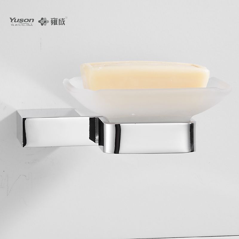 15085 Accessori da bagno eleganti, Portasapone, con piatto in vetro, Portasapone in zinco/ottone/SUS, a parete (Serie 15000)