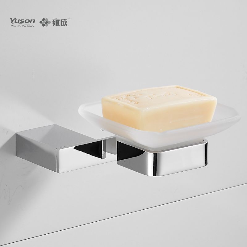 15085 Accessori da bagno eleganti, Portasapone, con piatto in vetro, Portasapone in zinco/ottone/SUS, a parete (Serie 15000)