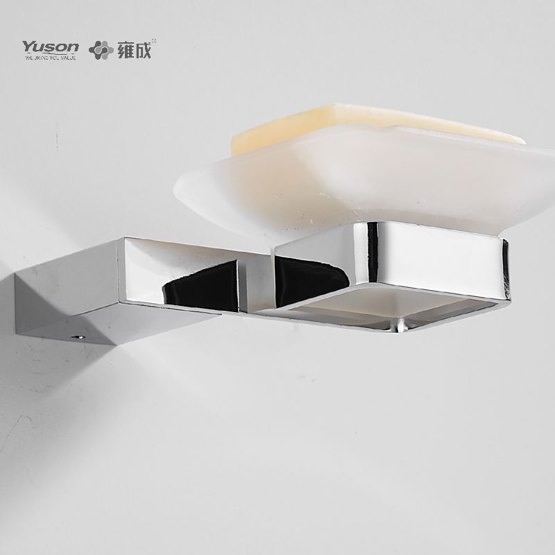 15085 Accessori da bagno eleganti, Portasapone, con piatto in vetro, Portasapone in zinco/ottone/SUS, a parete (Serie 15000)