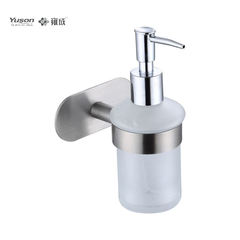 15282 Accessori da bagno eleganti, dispenser di sapone, con tazza in vetro smerigliato/temperato, dispenser di sapone in zinco/ottone/SUS, montato a parete (serie 15200)